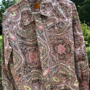 Jean jacket size 16.  Nice pattern